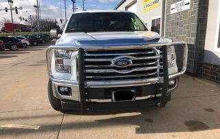 Luverne 2 inch tubular polished stainless steel grill guard  on a 2017 ford F150